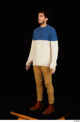 Whole Body Man Shoes Sweater Trousers Slim Standing Studio photo references